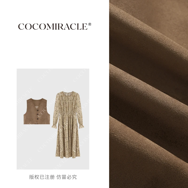 【大漂亮自制】新款茶歇法式碎花连衣裙马甲套装 WL6TZ019