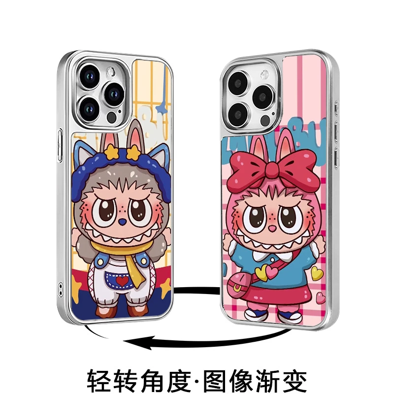 壹网红同款卡通可爱情侣女生变幻图案3D手机壳适用苹果华为小米机