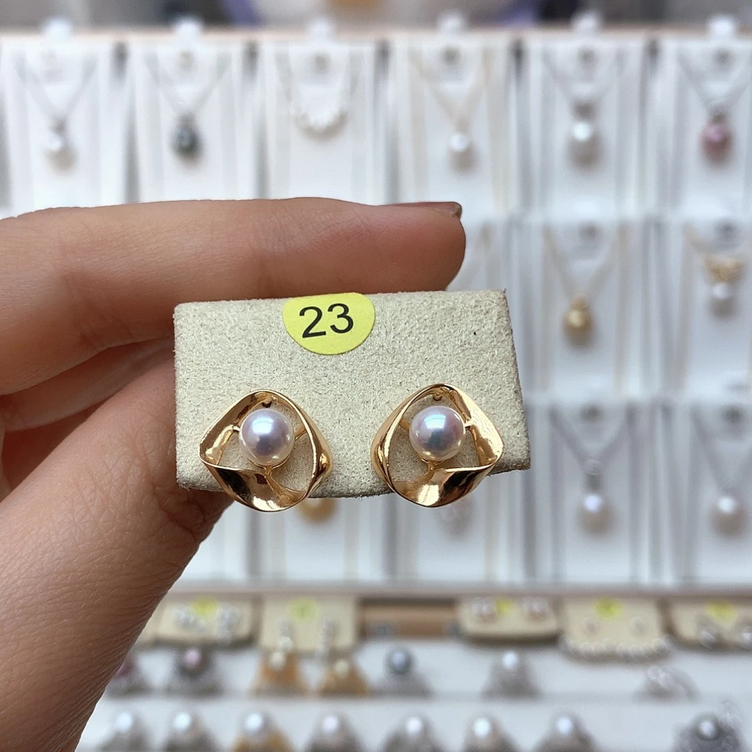 淡水珍珠耳饰银S925镶嵌