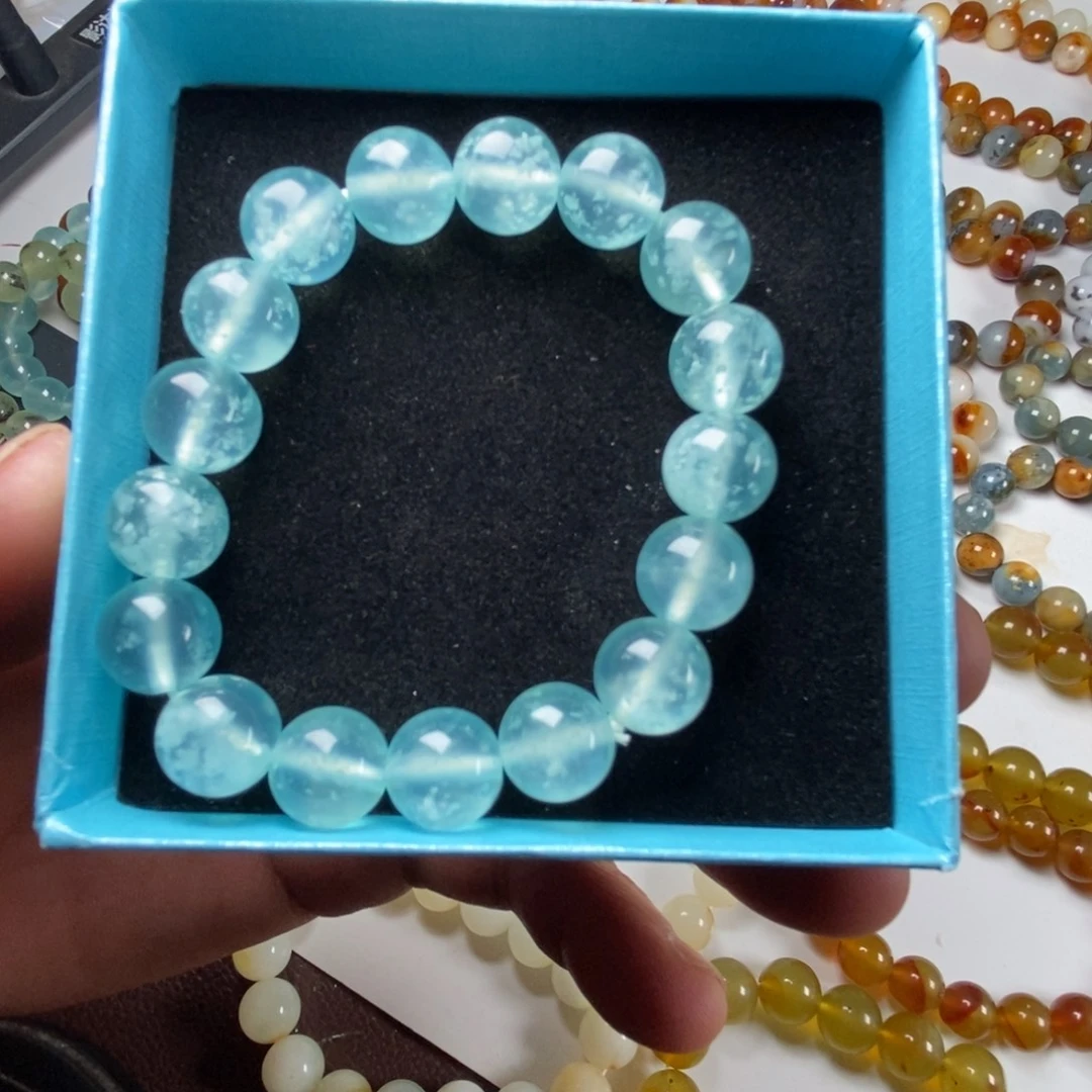 蛇纹石玉未镶嵌手链无科技天青冻暴风雪卡12