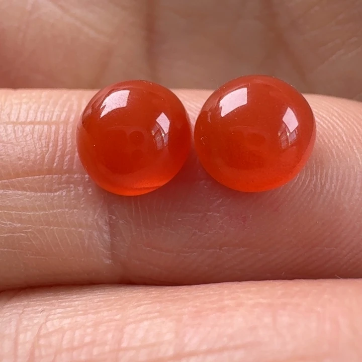 南红玛瑙未镶嵌冰红耳钉