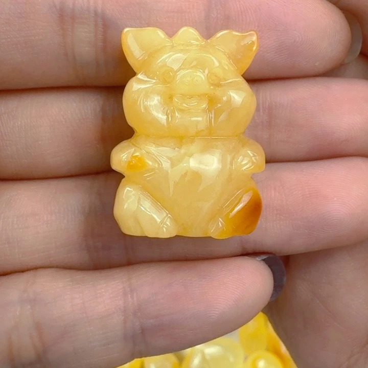 蜜蜡未镶嵌珠宝奇石全品备注打孔 28.5×21×14.8mm