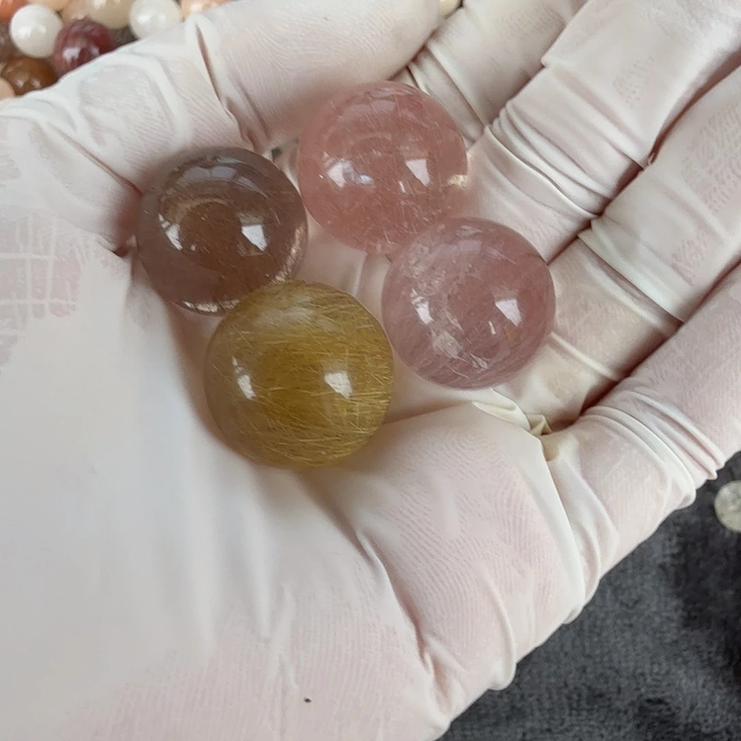 兔毛钛晶18/19mm单珠打孔定制不退换未镶嵌水x****1