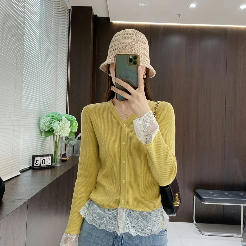 金小金自制女装 假两件针织衫DYW8859打底衫