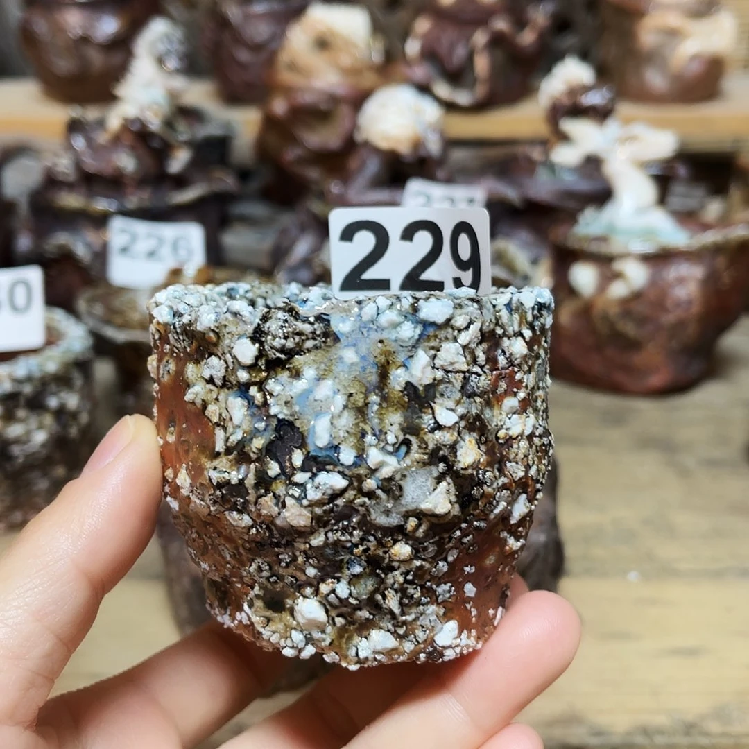 杯柴烧石头手捏杯