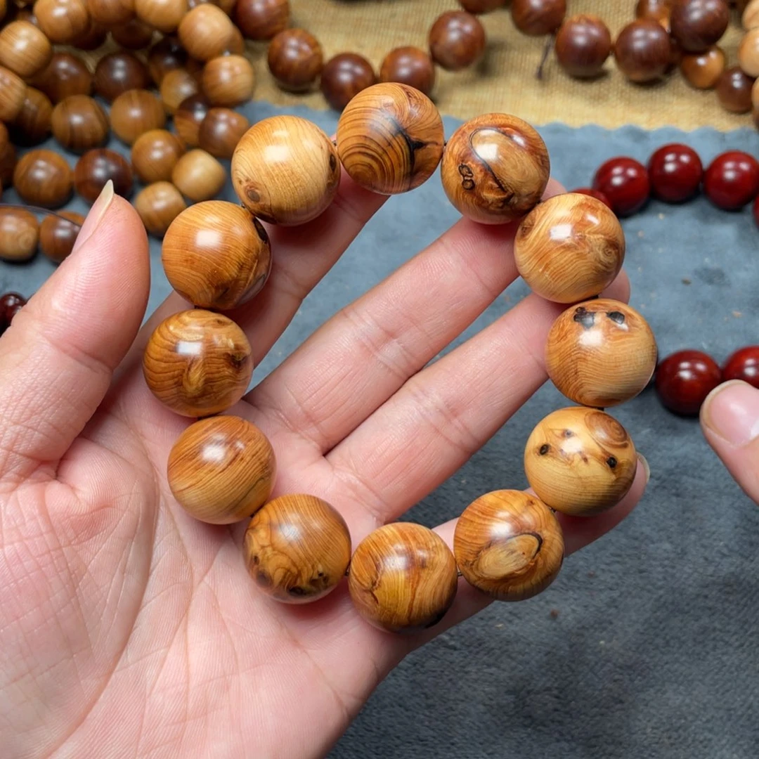 无事牌柏木（崖柏）2.0太行陈化闪电瘤花碳化瑕疵珠