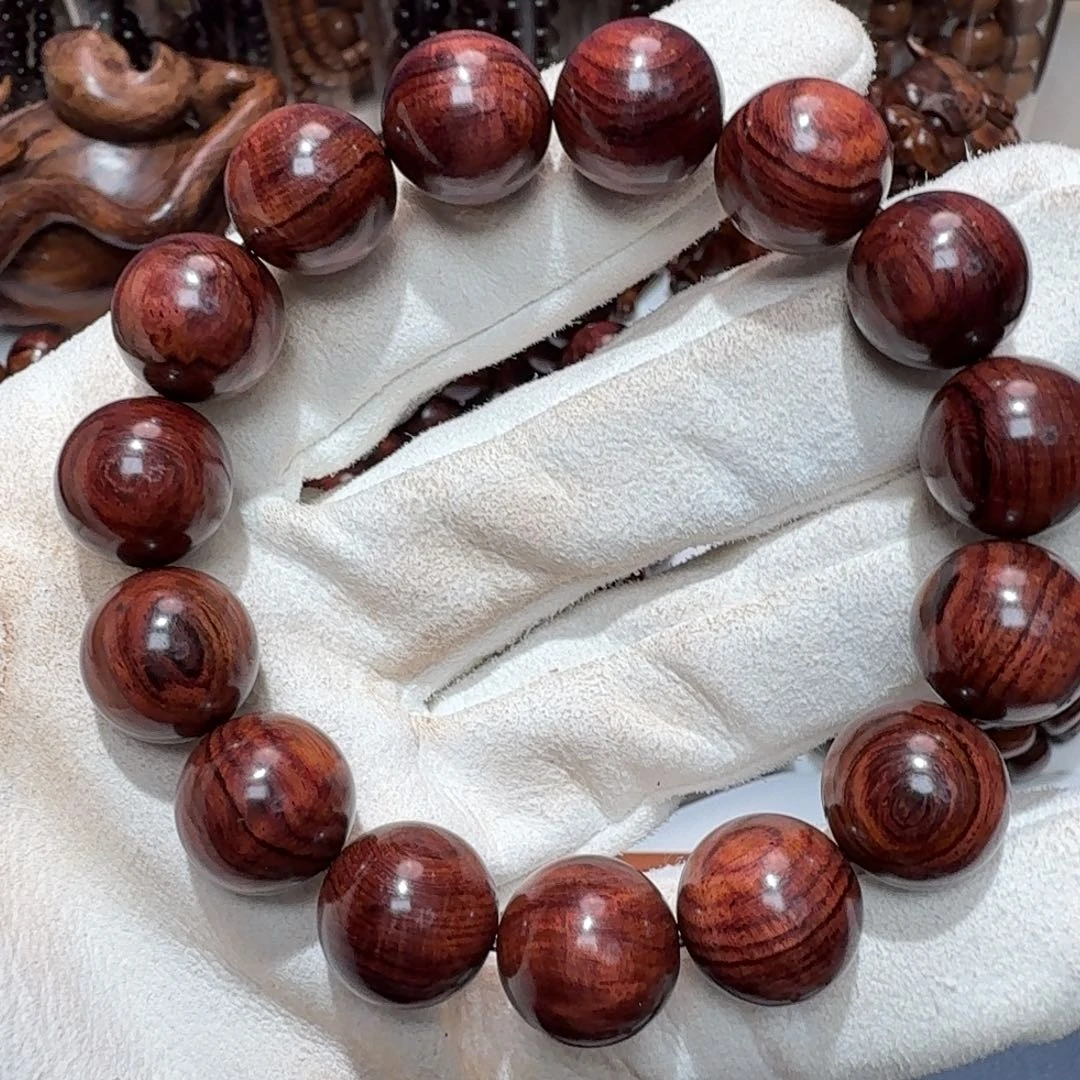 手串/手链黄花梨/降香黄檀海南黄花梨精工1.5紫红褐色老油梨