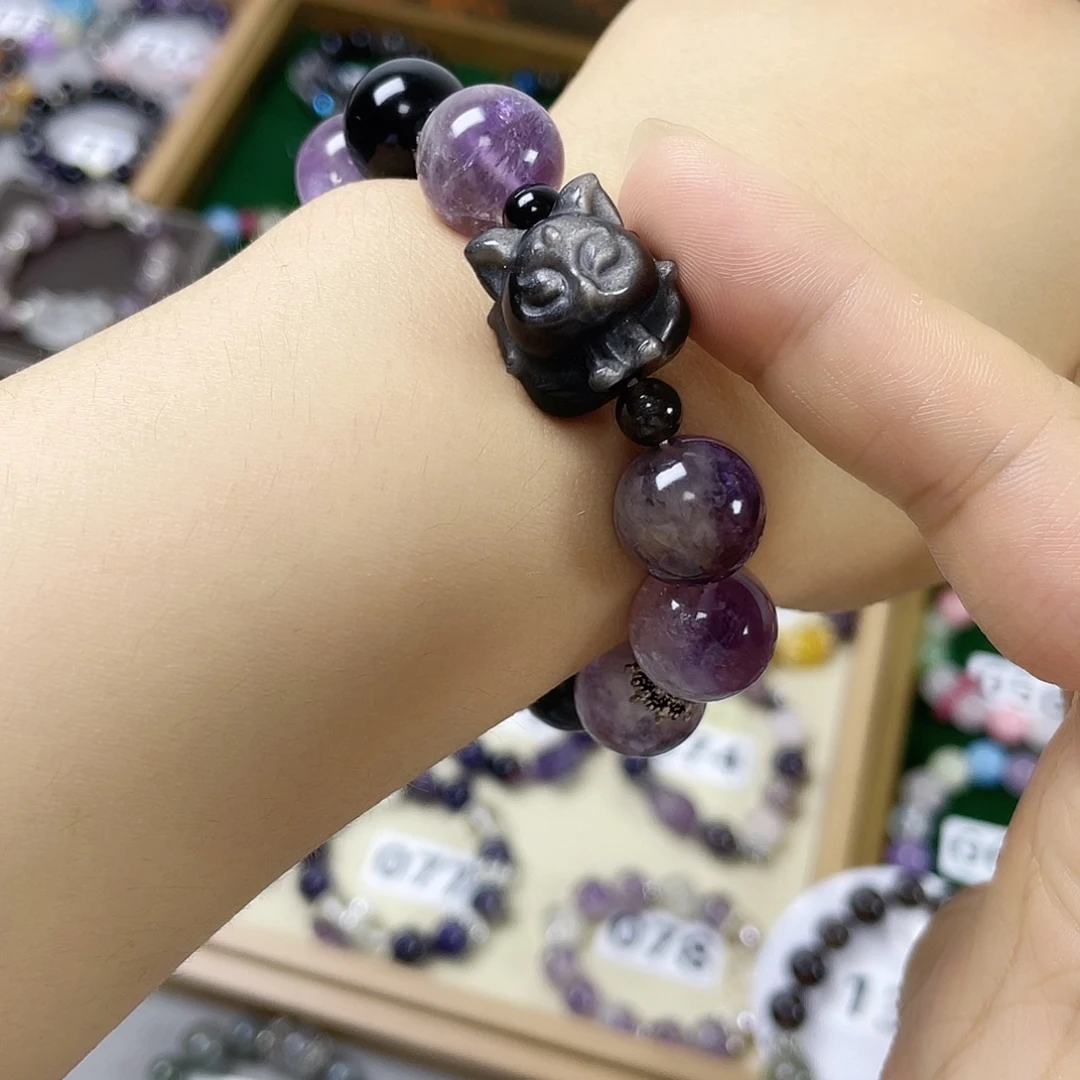 烟晶手链银S925镶嵌