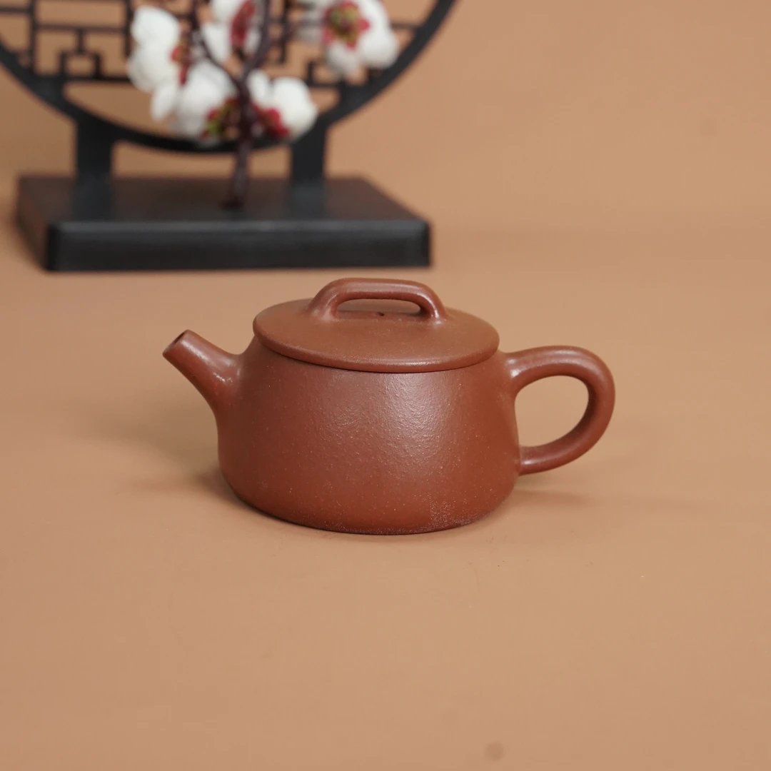【紫砂堂】《高瓢》半手工紫砂壶红泥素器-约130cc