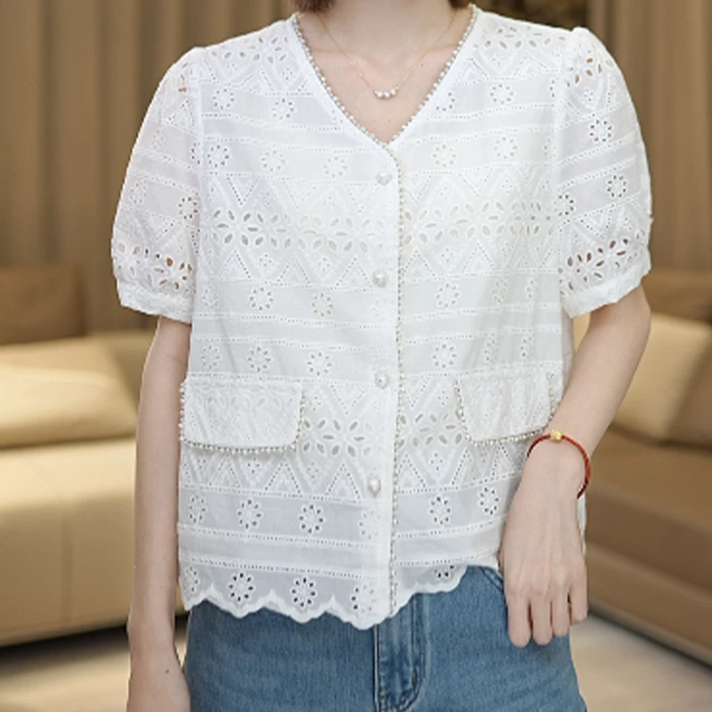 88151夏季新款立体绣花洋气款女装短袖T恤