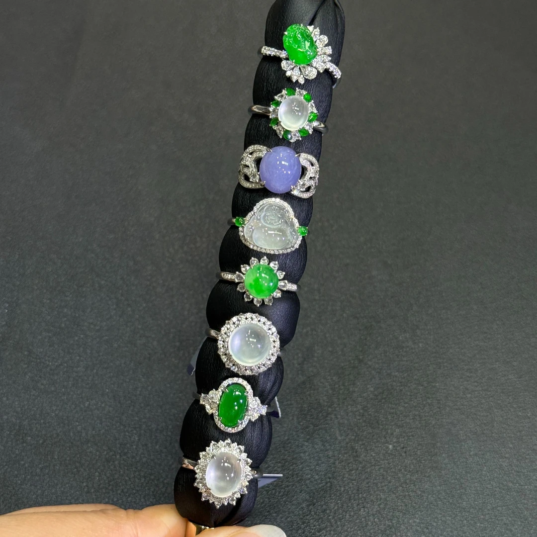 翡翠戒指1件-18K金-多样性发货只发一件-AS59-JC|CXQ21