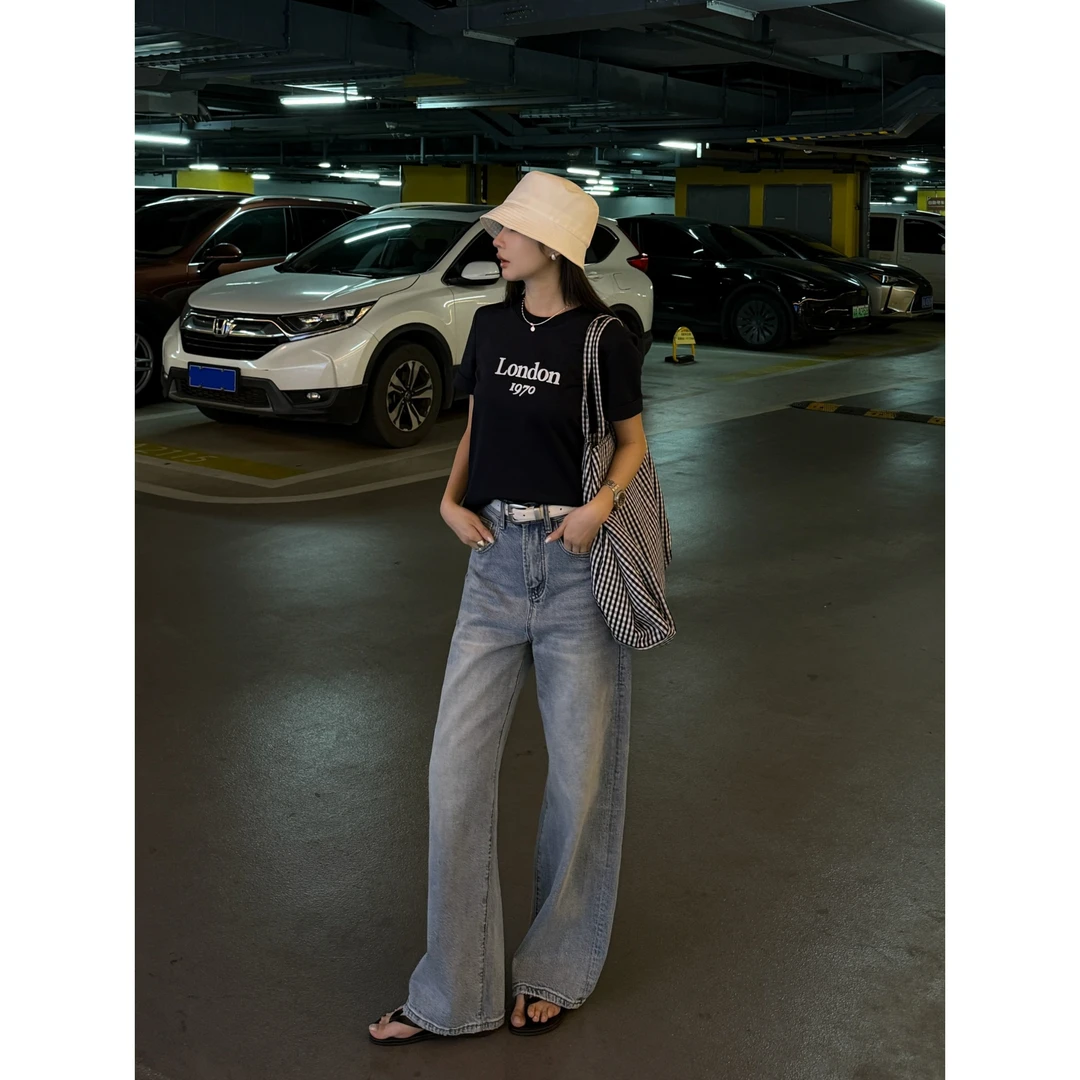 【赛派公路】“进口棉”高质量高腰舒适亲肤百搭直筒牛仔裤X6928