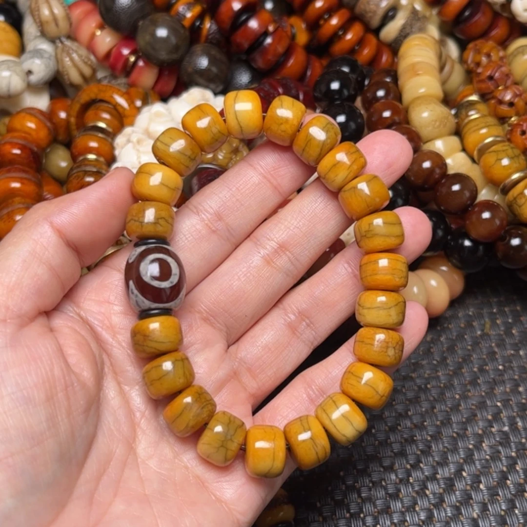 【闪购商品】牛骨手串/手链牛骨黄高抛光12×9×21颗