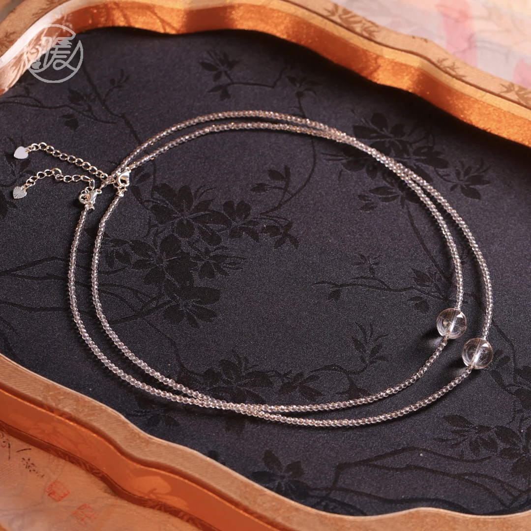 白水晶颈饰2mm搭配路路通项链Z3121多样性发一