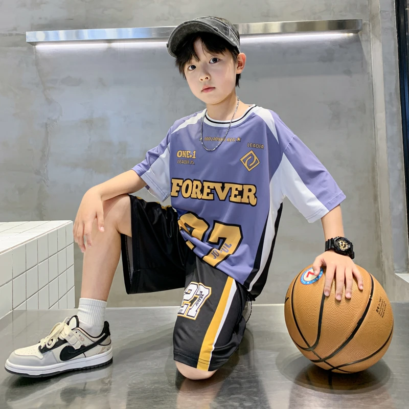 男童夏装篮球服套装2025新款中大童儿童夏季速干球服男孩运动衣服