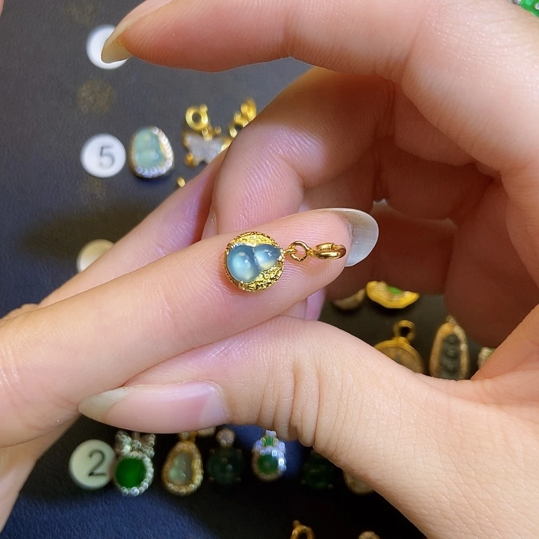 翡翠银S925镶嵌吊坠(不含链)