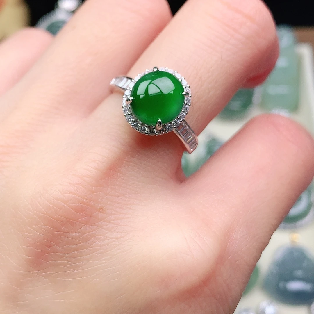 翡翠银S925镶嵌颈饰吊坠