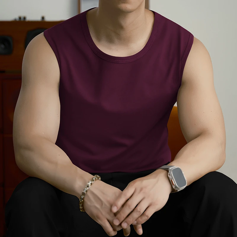 【7A抗菌】莫代尔夏季男士宽肩背心圆领运动健身跑步冰丝凉感T恤潮