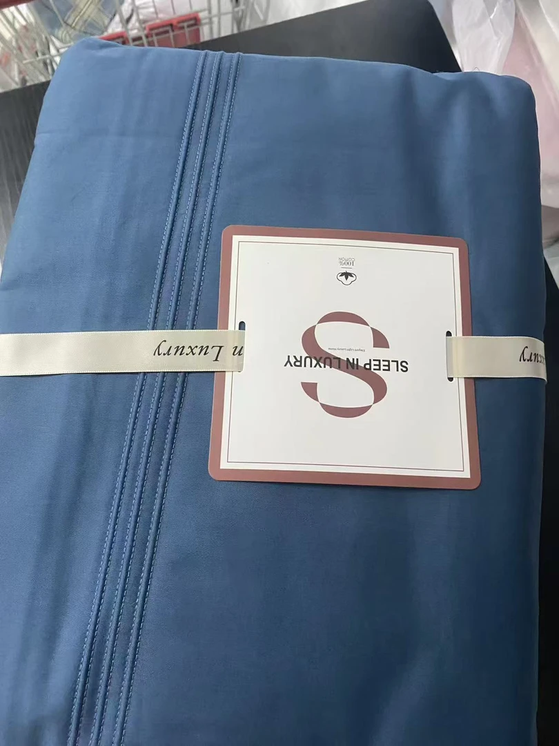 新款160支高端【高端精品长绒棉刺绣四件套-极简纯色】