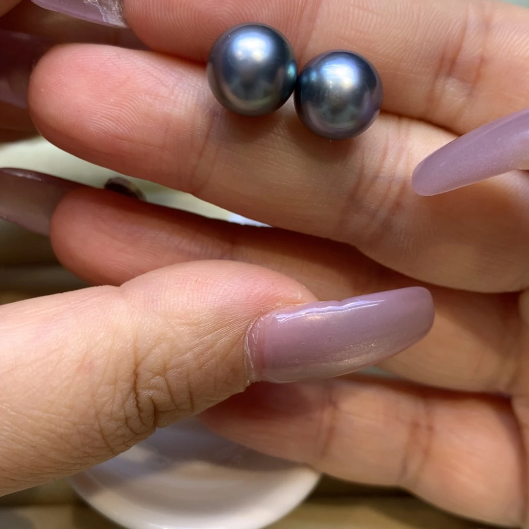 银S925镶嵌耳饰海水珍珠