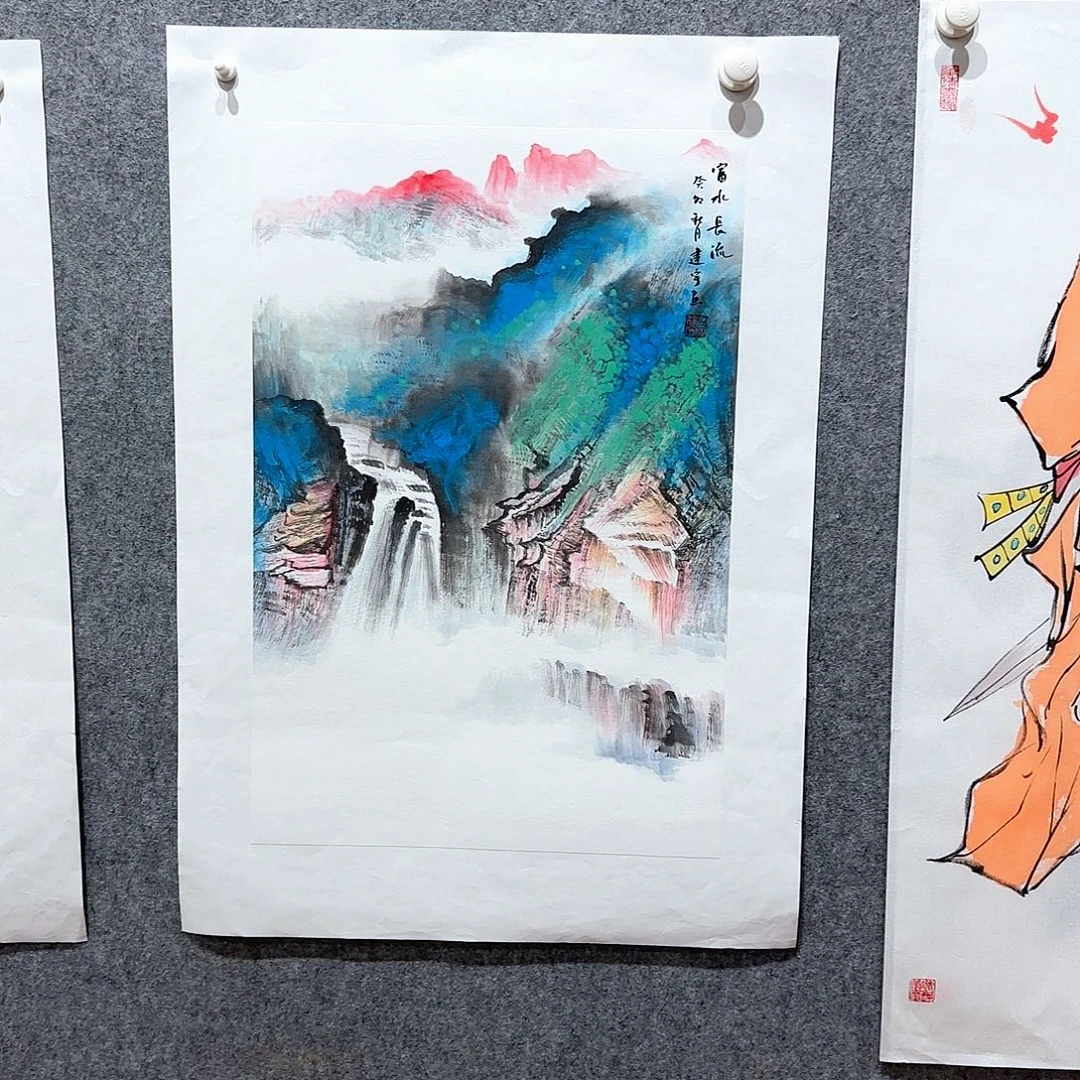 国画国画作品集一个由两个