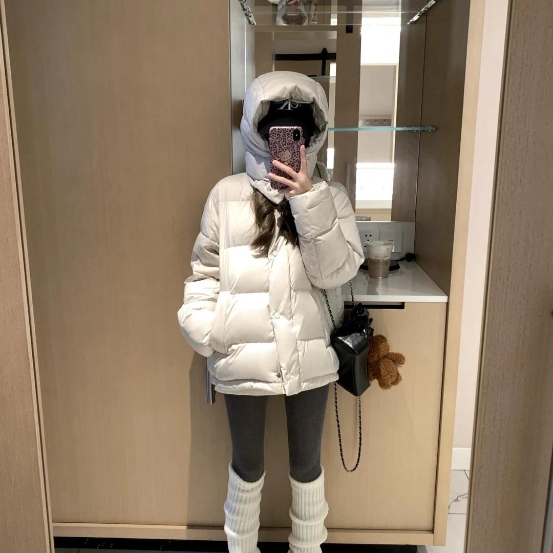 五格系列男女同款百搭白鹅绒羽绒服男女时尚连帽设计保暖舒适