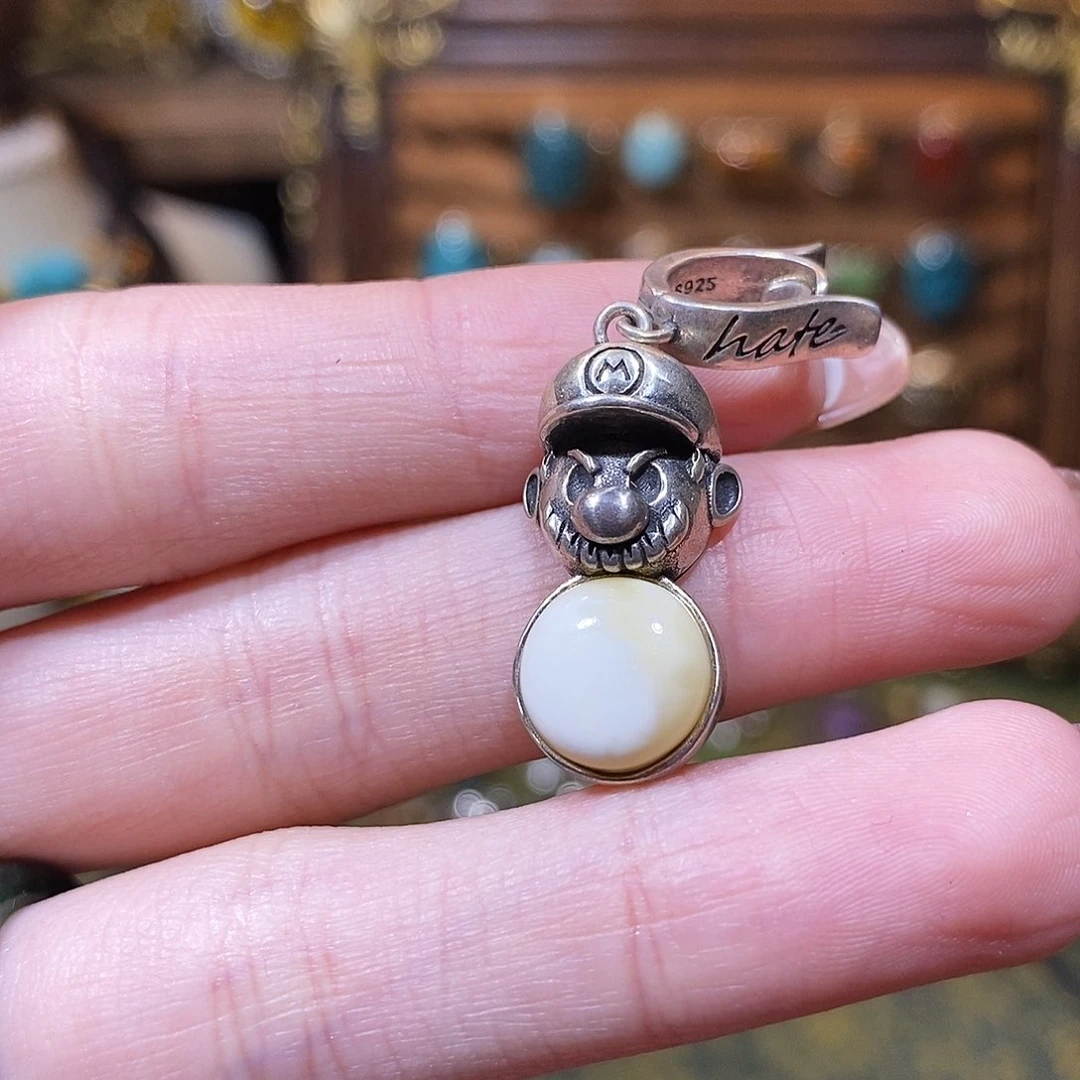 银S925镶嵌颈饰琥珀H****I