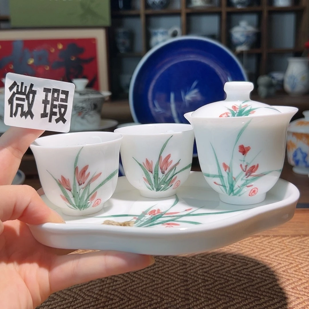 【闪购商品】微瑕 手绘 盖碗