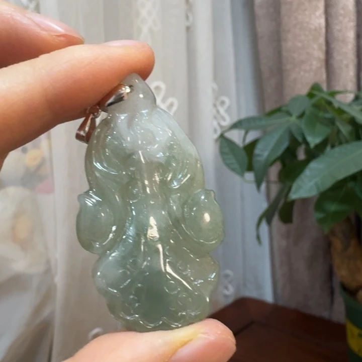 翡翠银S925镶嵌颈饰摆财 包容