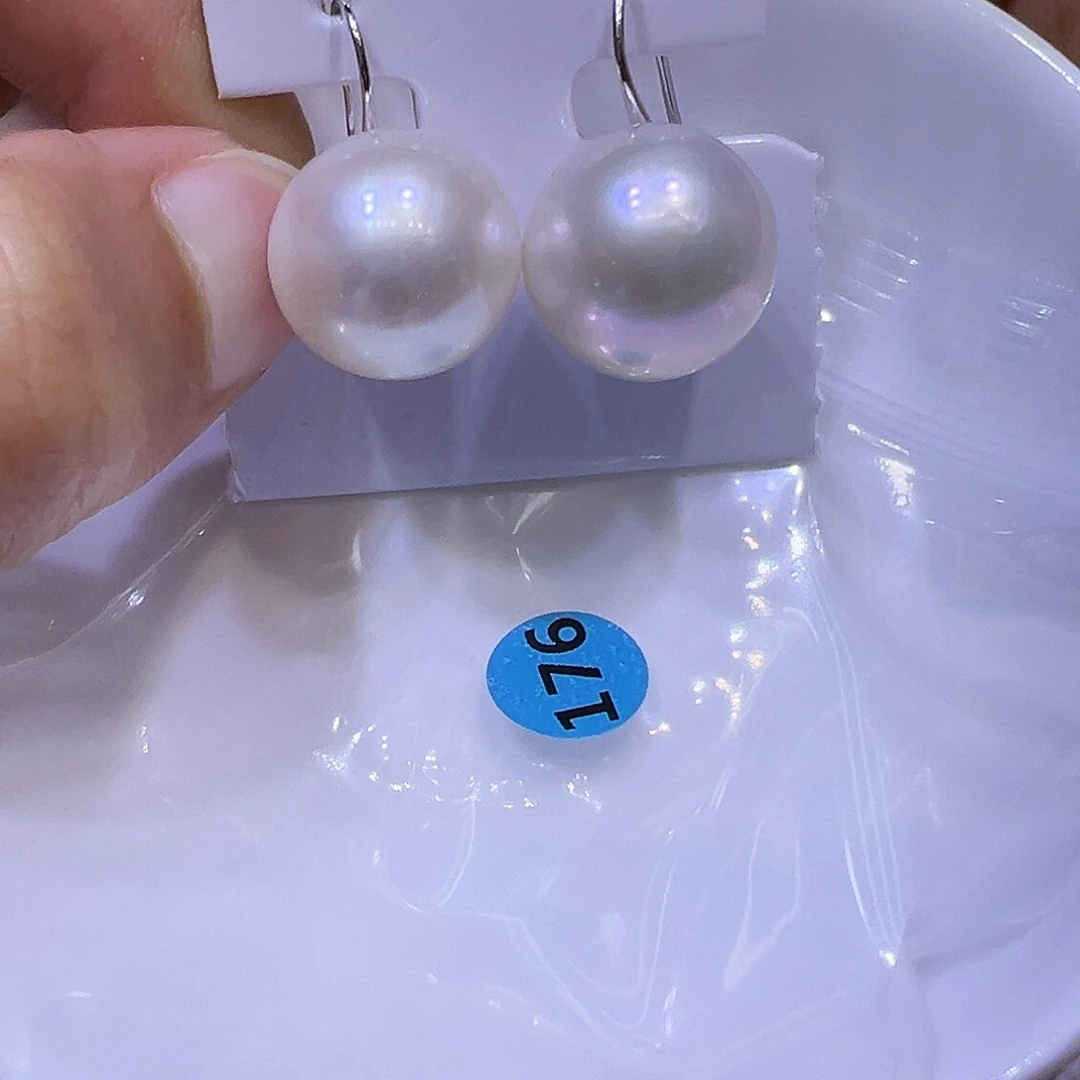 银S925镶嵌耳饰淡水珍珠