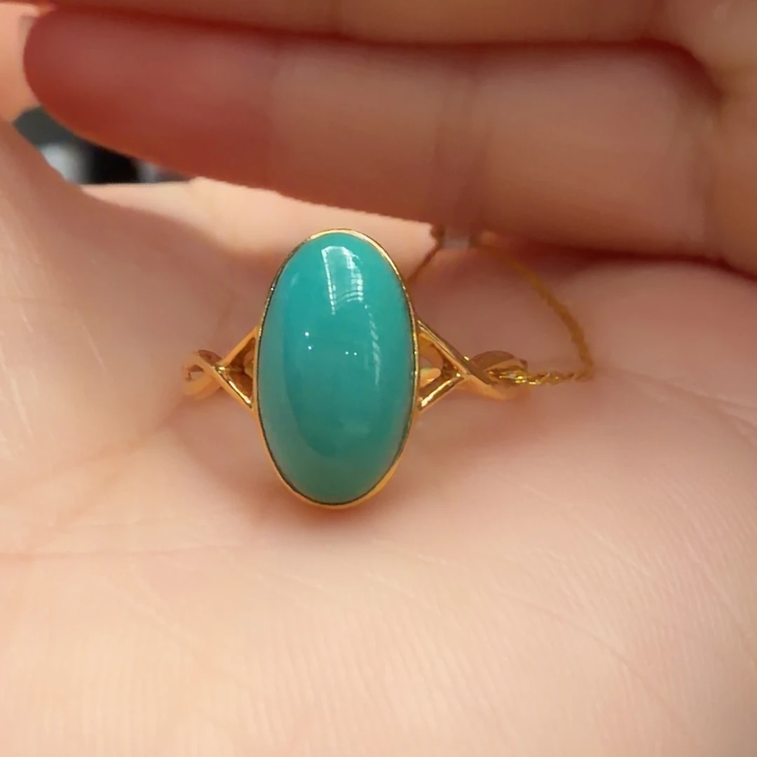 绿松石18K金镶嵌戒指