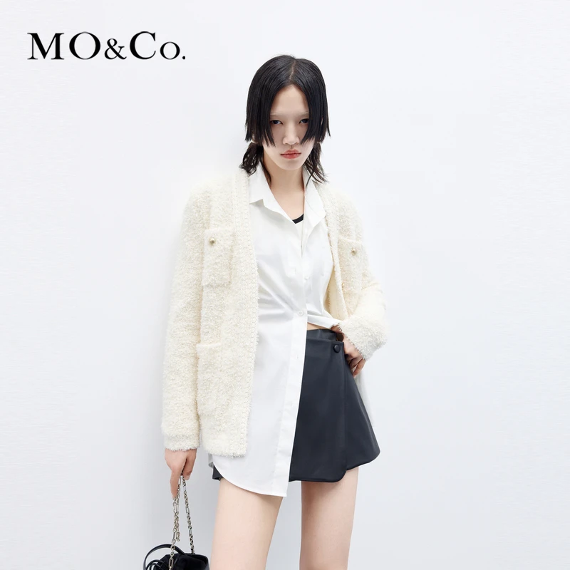 【粉丝专享】MOCO秋立体蝴蝶纱肌理感小香风毛织外套MBC3CART15