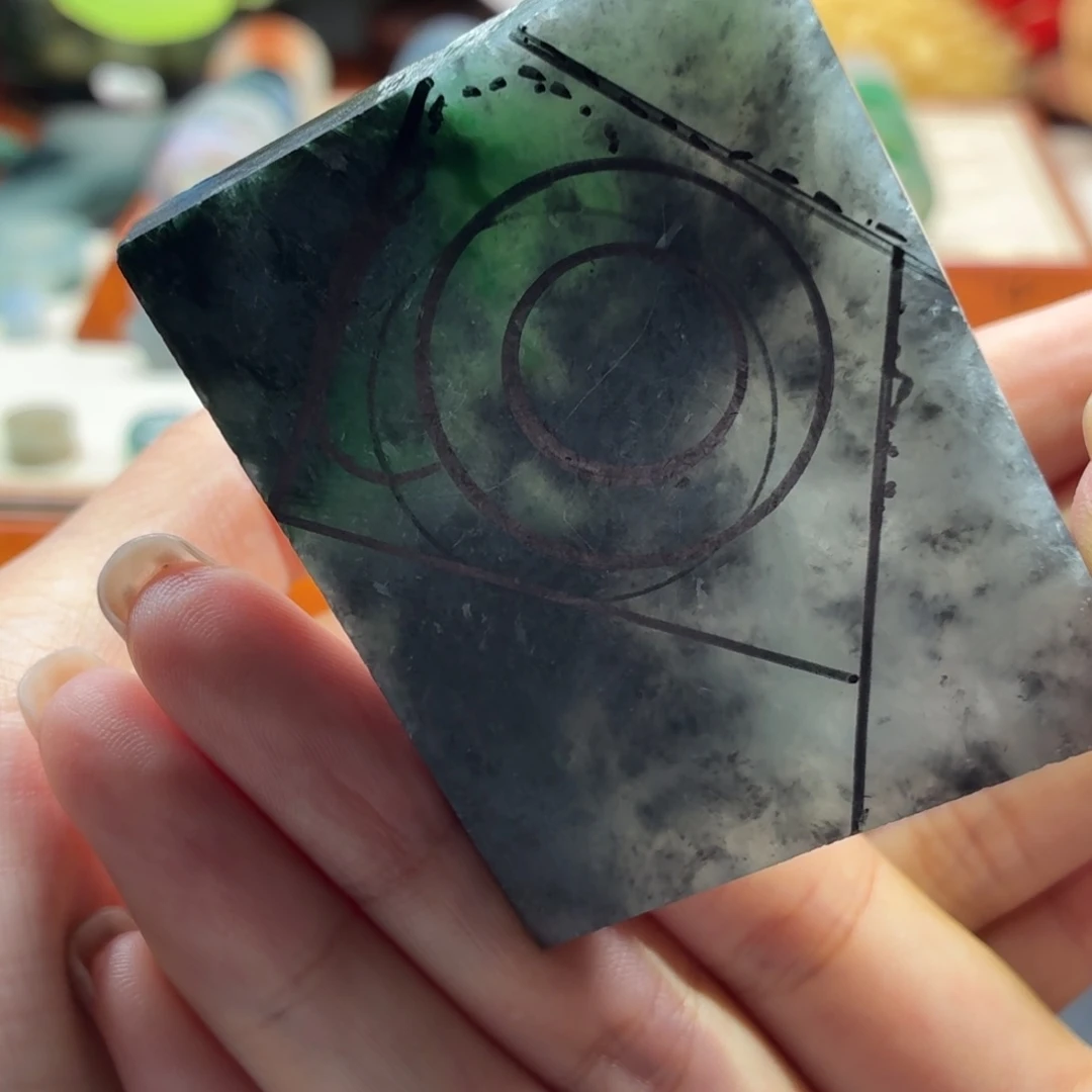 未镶嵌定制翡翠A***E绿墨貔貅戒指加余料包工 宠爱价