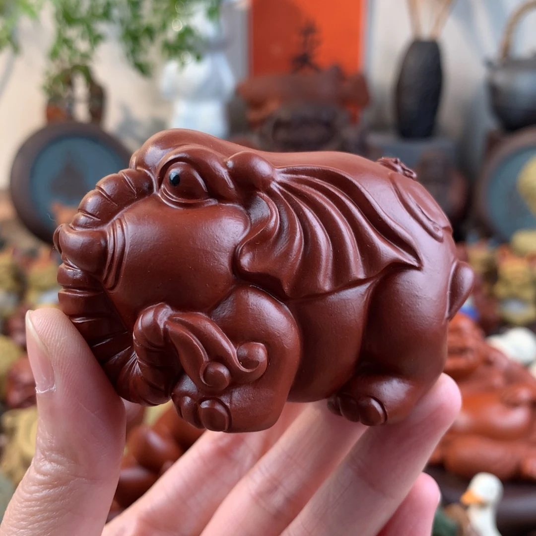 紫砂茶宠福相（蝠象）朱泥大红袍