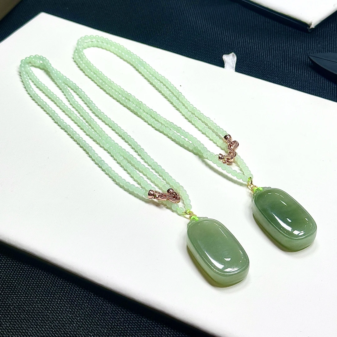 【CH】和田玉无事牌DIY项链-约3mm（多样性发其一）