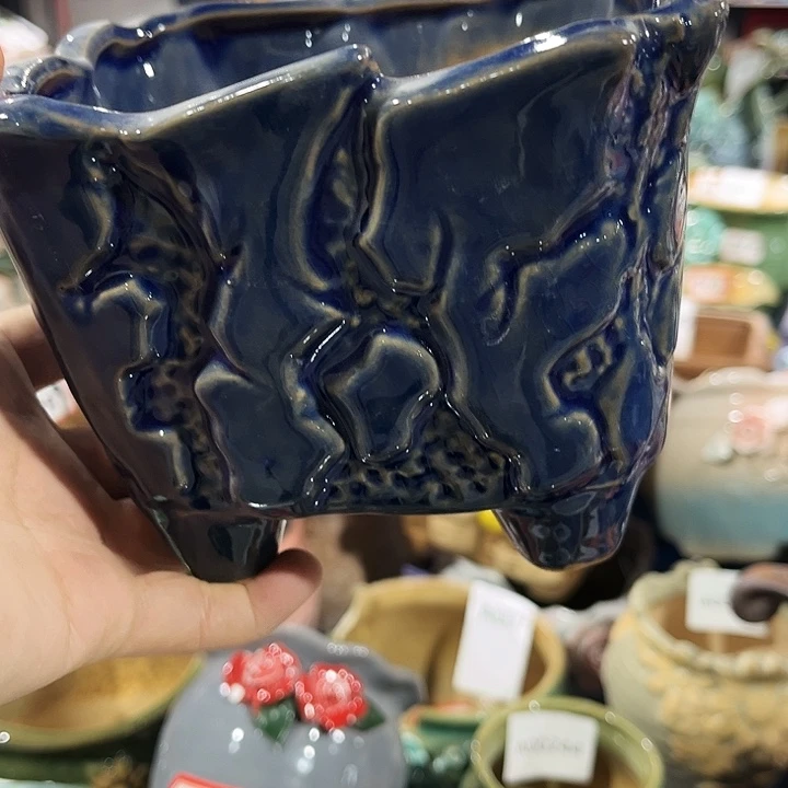 瓷片花盆多肉植物艺术品