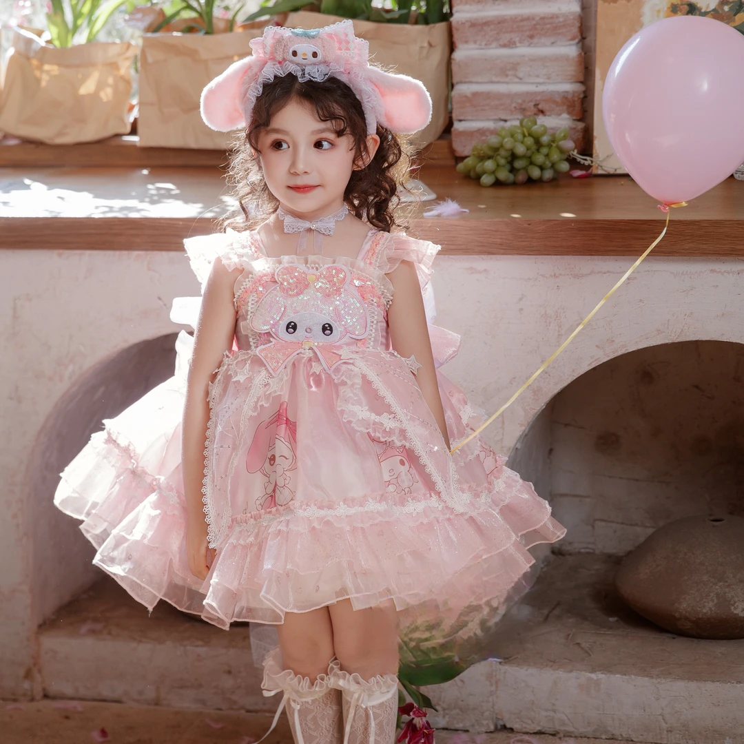 美乐蒂夏季连衣裙女童裙子蓬蓬裙宝宝四季裙春夏女孩漂亮裙子儿童