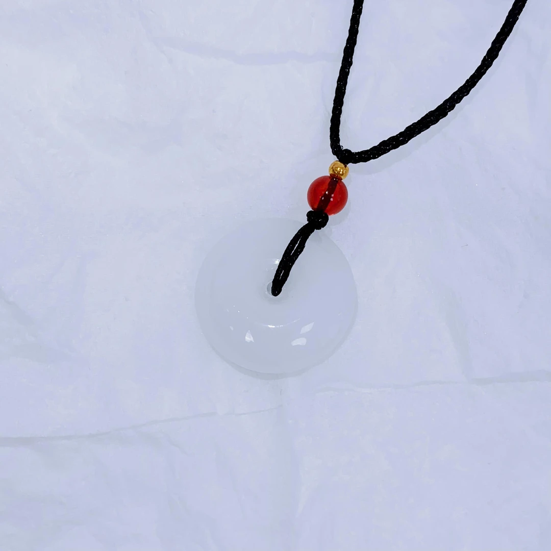 羊脂白平安扣吊坠汽车挂件