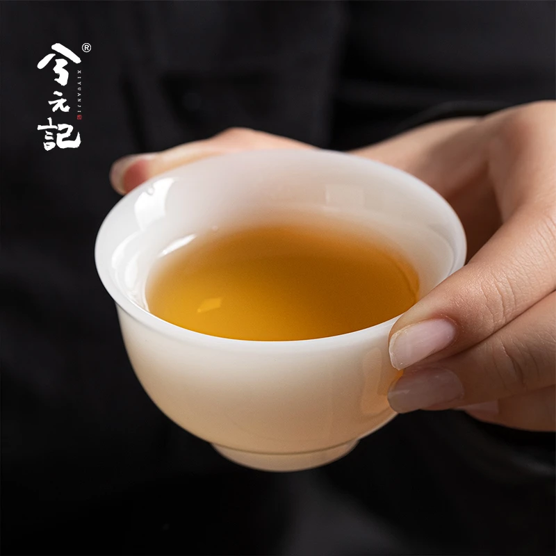 兮元记白瓷主人杯陶瓷茶杯单杯个人专用高档喝茶品茗杯压手杯茶盏