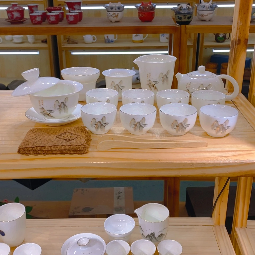 【不止】羊脂玉瓷茶具套装