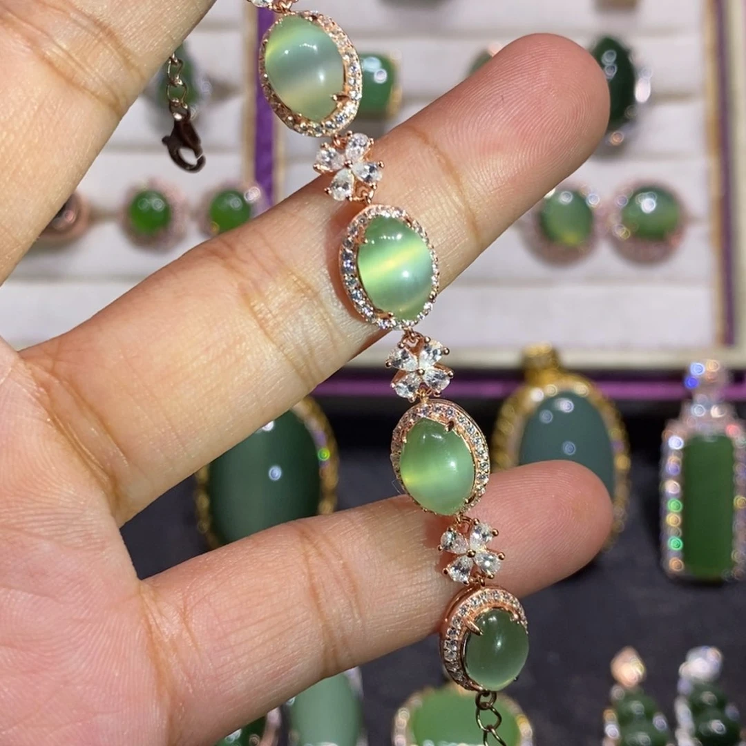 和田玉（碧玉）银S925镶嵌颈饰