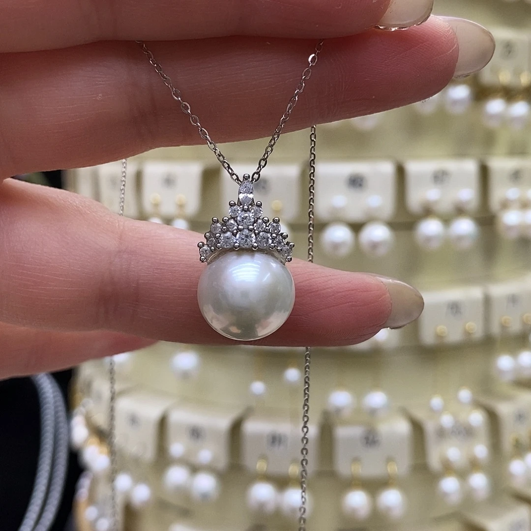 银S925镶嵌淡水珍珠吊坠