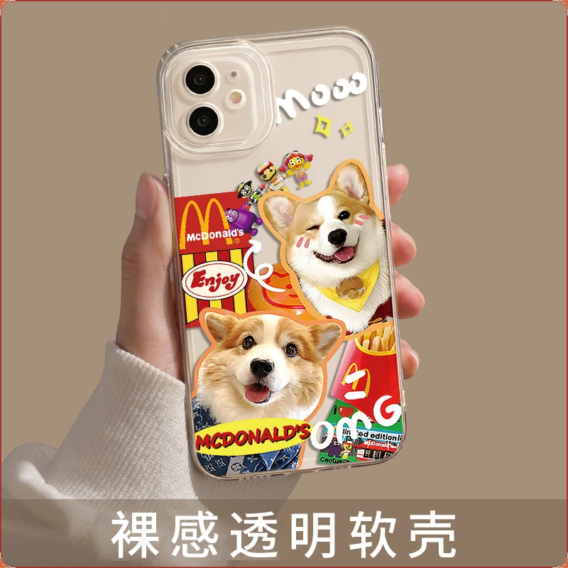 适用苹果14手机壳iPhone15Promax可爱13狗狗12猫咪11透明7/8plus