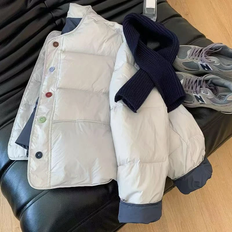 【送围巾】2024韩系温柔风气质女新款小个子显瘦圆领外套女棉服