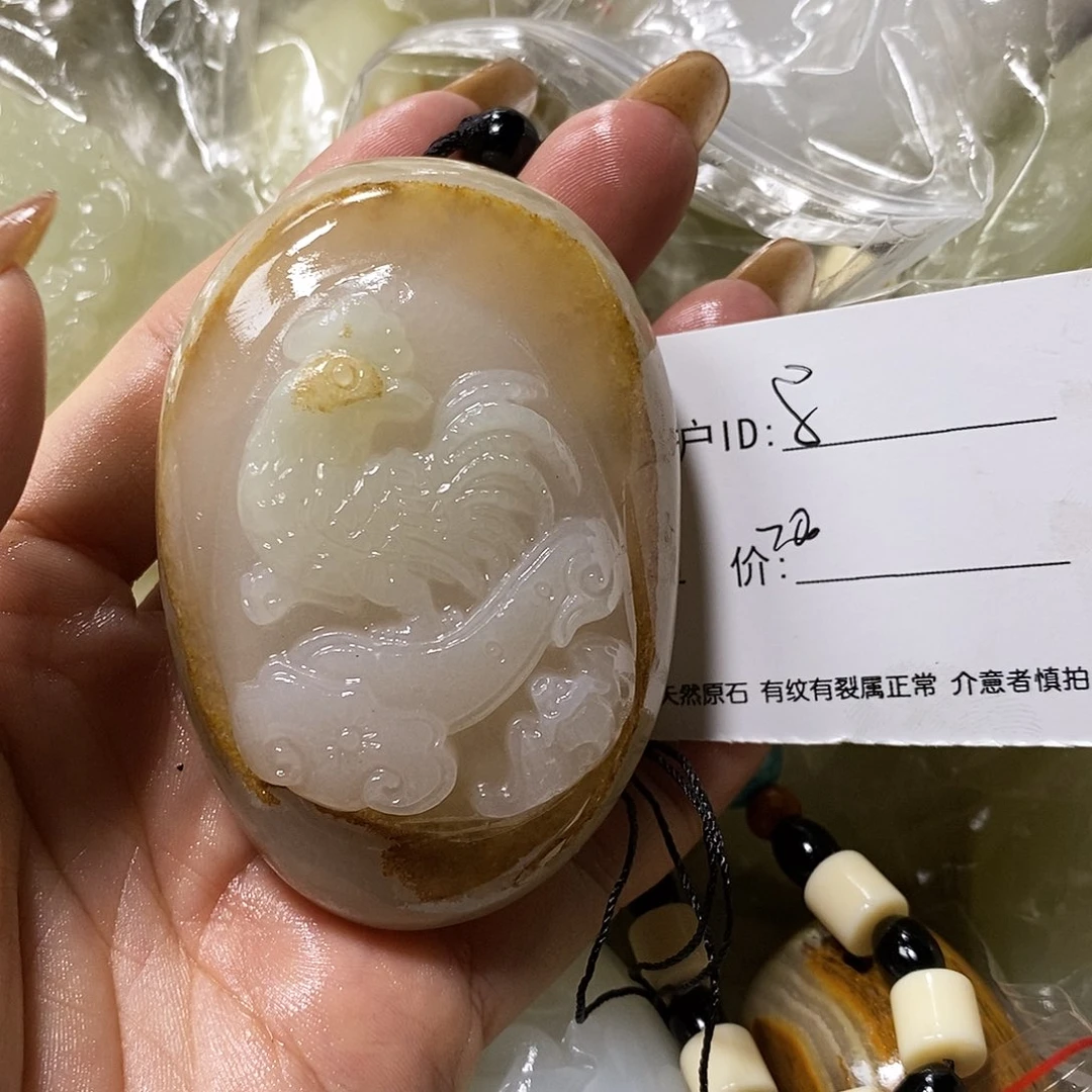 石材马*骉古青石手把件