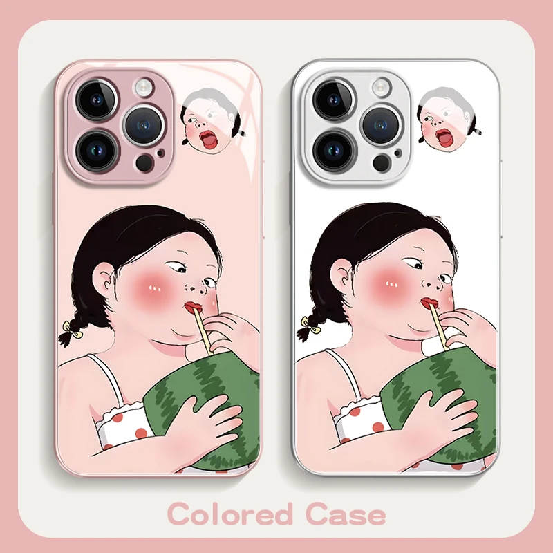 小女孩适用iPhone15promax苹果16高颜值14手机壳13玻璃壳12全包