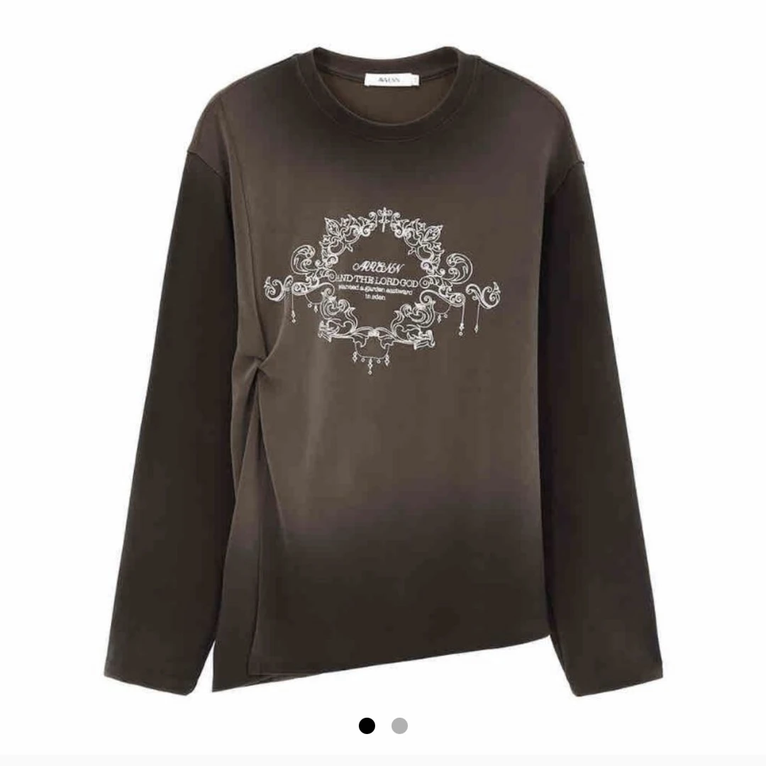 AVVENN 设计师品牌25早春新品圆领印花长袖T恤时尚休闲宽松女百搭