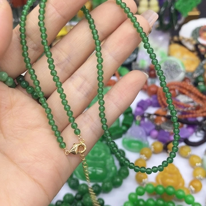 翡翠未镶嵌耳饰项链33