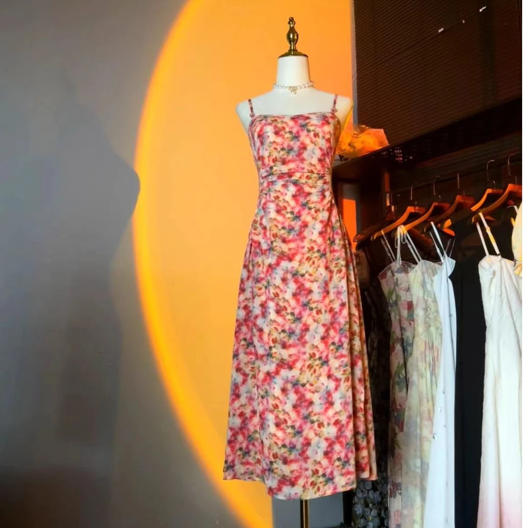 依漾自制-【甜茶少女】新款显瘦收腰设计感连衣裙-36316G