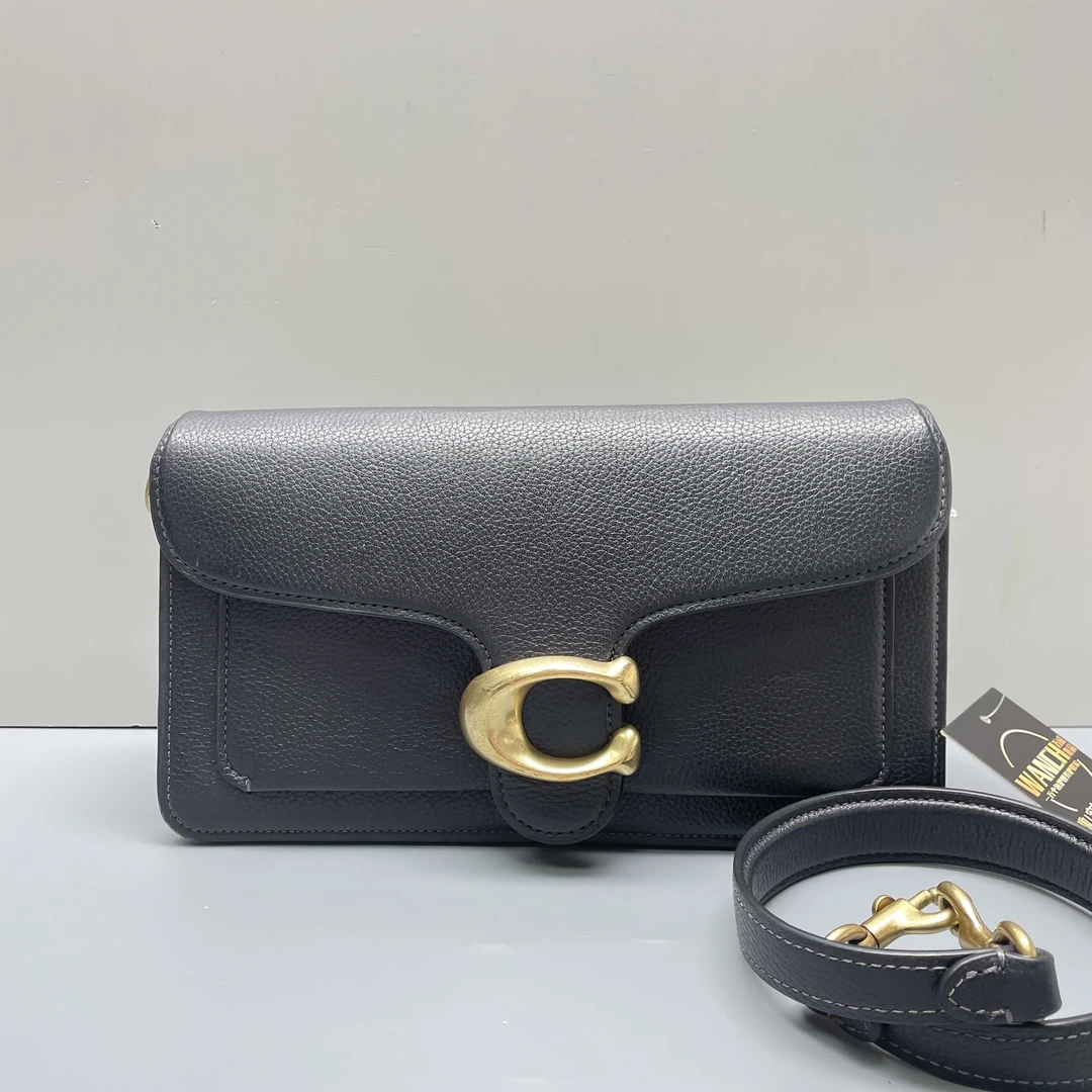 90新 COACH/蔻驰 少长肩带/tabby26黑色酒神包26*14*7cmE112603